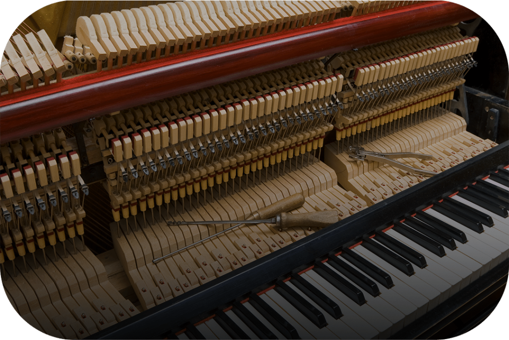 Piano restoration work in the Oxford workshop