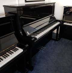 Feurich 133 upright Piano in Black – Inventory thumbnail – Roberts Pianos Oxford