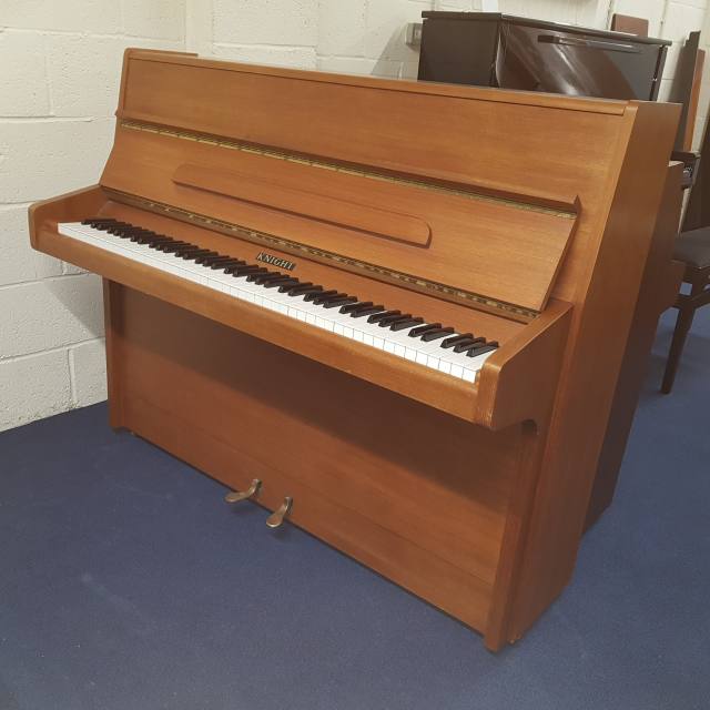 Knight K10 upright Piano in teak – Inventory thumbnail – Roberts Pianos Oxford