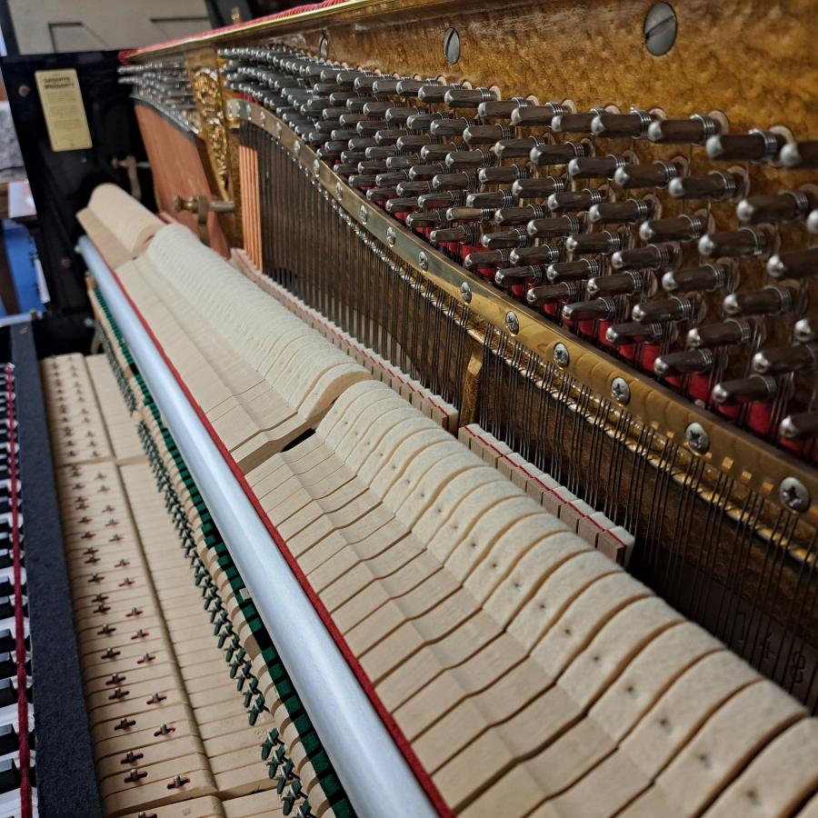 Seiler 116 upright Piano in black – Gallery image – Roberts Pianos Oxford