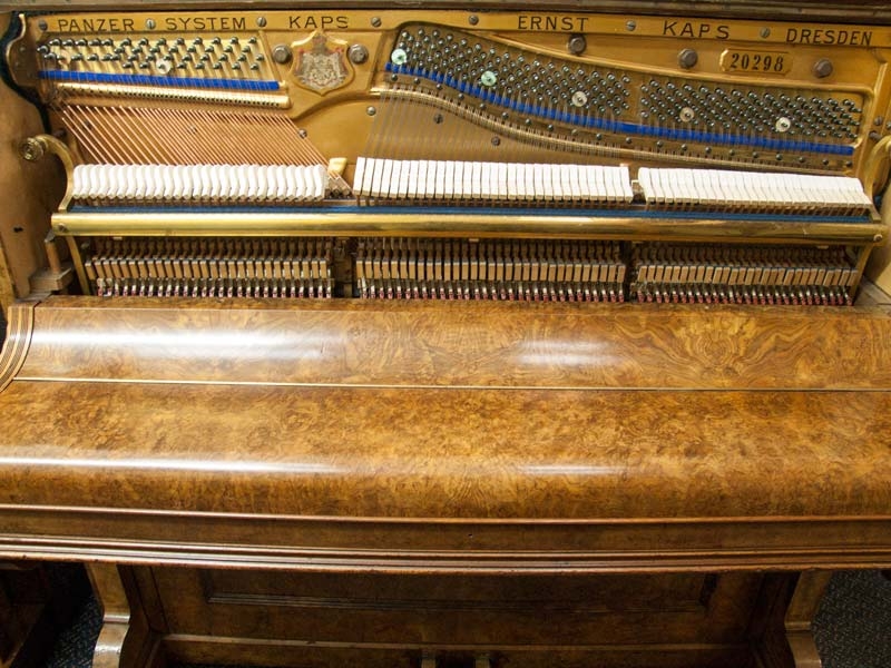Kaps upright Piano in walnut – Gallery image – Roberts Pianos Oxford