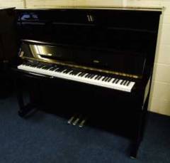 Feurich 133 upright Piano in Black Polyester – Inventory thumbnail – Roberts Pianos Oxford