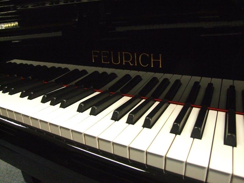 Feurich 218 grand Piano in bright black – Gallery image – Roberts Pianos Oxford