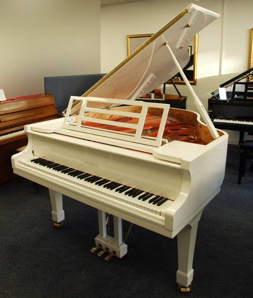 Feurich 161 grand Piano in white – Inventory thumbnail – Roberts Pianos Oxford