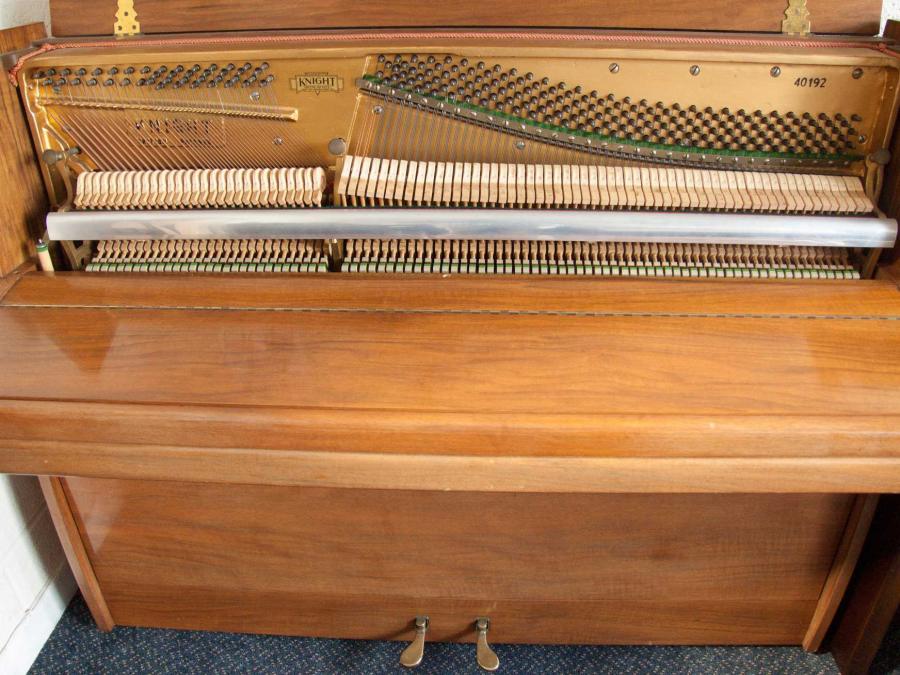 Knight K10 upright Piano in Walnut – Gallery image – Roberts Pianos Oxford