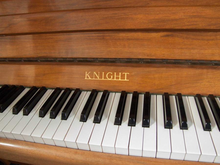 Knight K10 upright Piano in Walnut – Gallery image – Roberts Pianos Oxford
