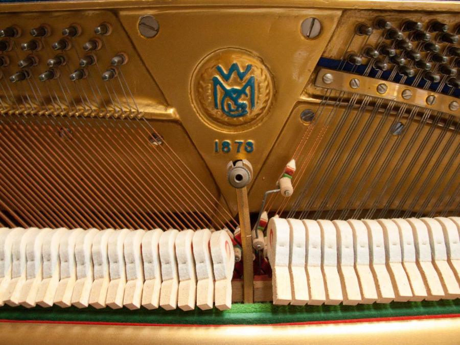 Welmar 120 upright Piano in medium mahogany – Gallery image – Roberts Pianos Oxford