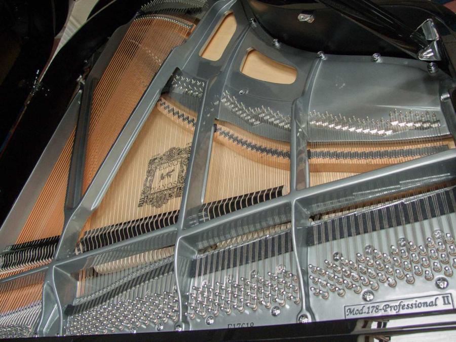 Feurich 178 grand Piano in black polyester – Gallery image – Roberts Pianos Oxford