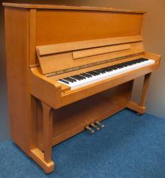 Feurich 122 upright Piano in satin cherry – Inventory thumbnail – Roberts Pianos Oxford