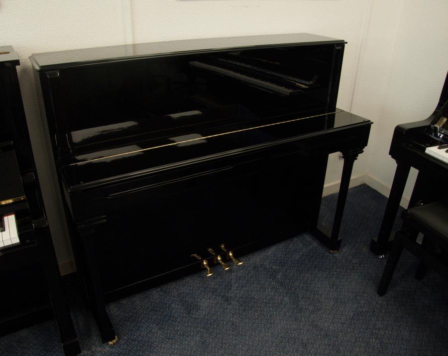 Seiler upright Piano in Black Polyester – Gallery image – Roberts Pianos Oxford