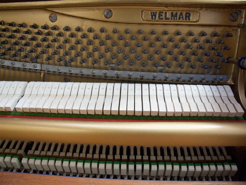 Welmar upright Piano in teak – Gallery image – Roberts Pianos Oxford