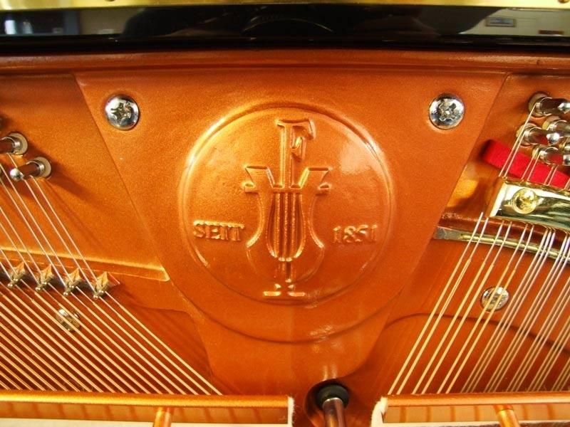 Feurich 133 upright Piano in Black Polyester – Gallery image – Roberts Pianos Oxford