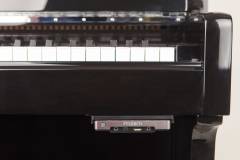 Feurich 122 Silent System upright Piano in bright black – Inventory thumbnail – Roberts Pianos Oxford