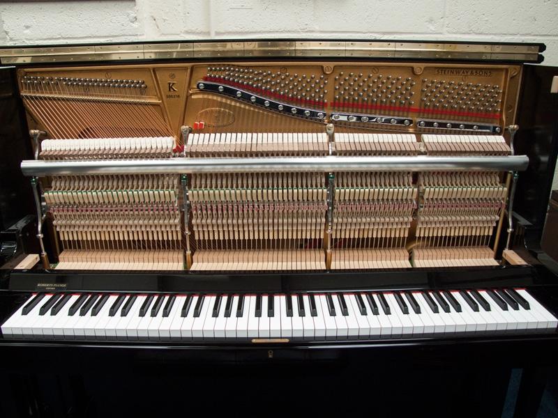Steinway K upright Piano in bright black – Gallery image – Roberts Pianos Oxford