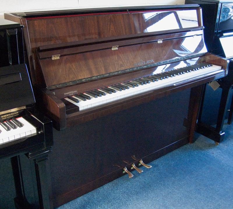 Seiler 116 upright Piano in bright walnut – Featured image – Roberts Pianos Oxford