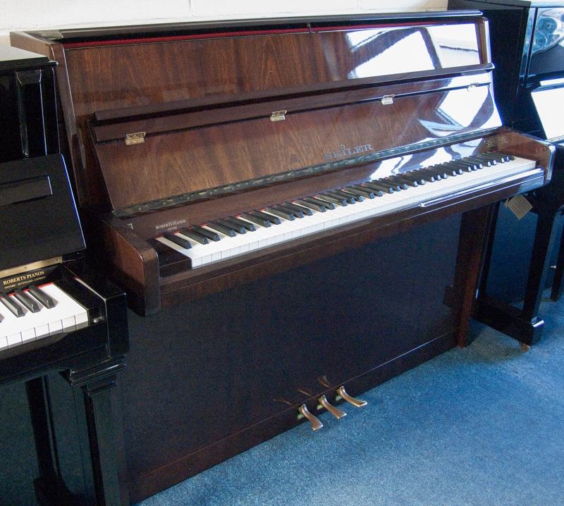 Seiler 116 upright Piano in bright walnut – Featured image – Roberts Pianos Oxford