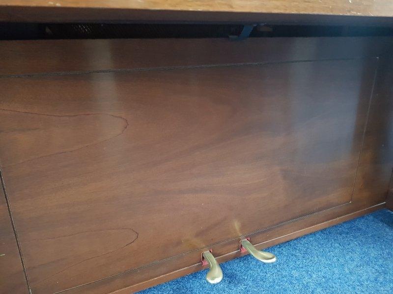 Steinway upright Piano in light satin walnut – Gallery image – Roberts Pianos Oxford