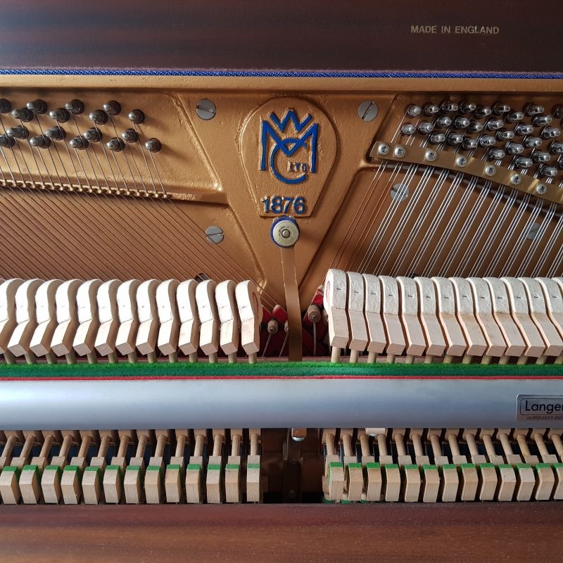 Welmar upright Piano in mahogany/walnut – Gallery image – Roberts Pianos Oxford