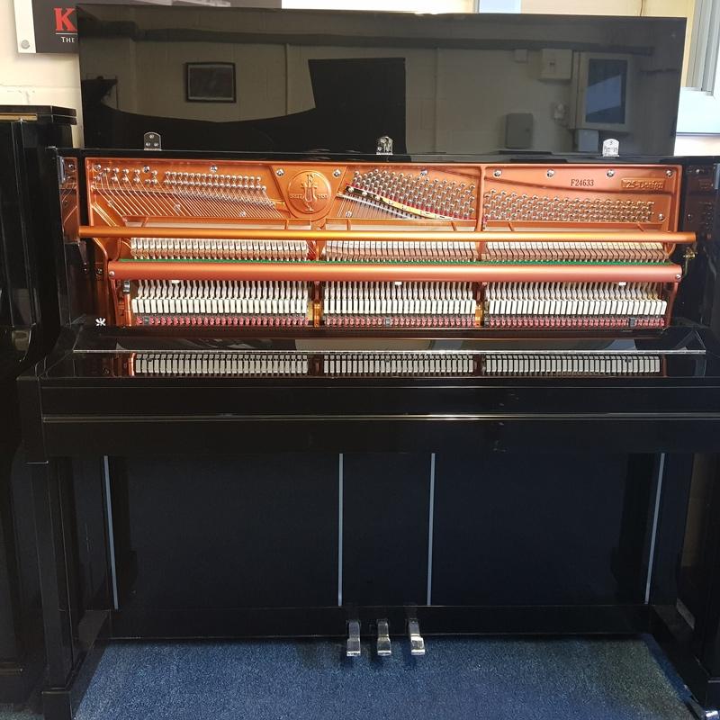 Feurich 125 upright Piano in Black – Gallery image – Roberts Pianos Oxford