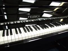 Feurich 122 upright Piano in Black – Inventory thumbnail – Roberts Pianos Oxford