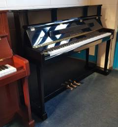 Eduard Seiler 116 upright Piano in black polyester – Inventory thumbnail – Roberts Pianos Oxford