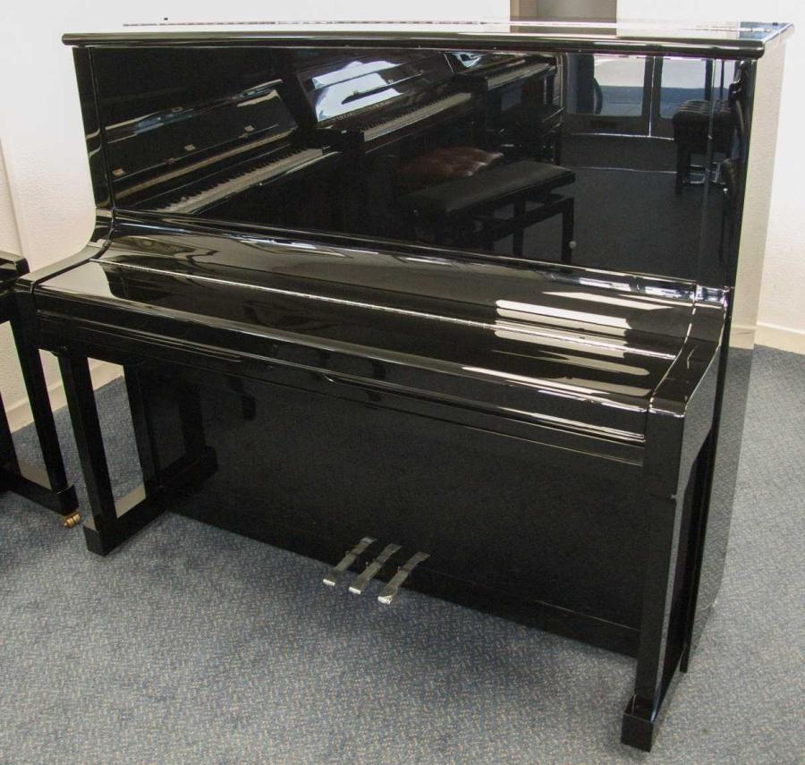 Feurich 133 upright Piano in Black – Gallery image – Roberts Pianos Oxford