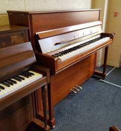 Feurich 120 upright Piano in light rosewood/cherry – Inventory thumbnail – Roberts Pianos Oxford