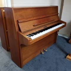 Knight K10 upright Piano in walnut – Inventory thumbnail – Roberts Pianos Oxford