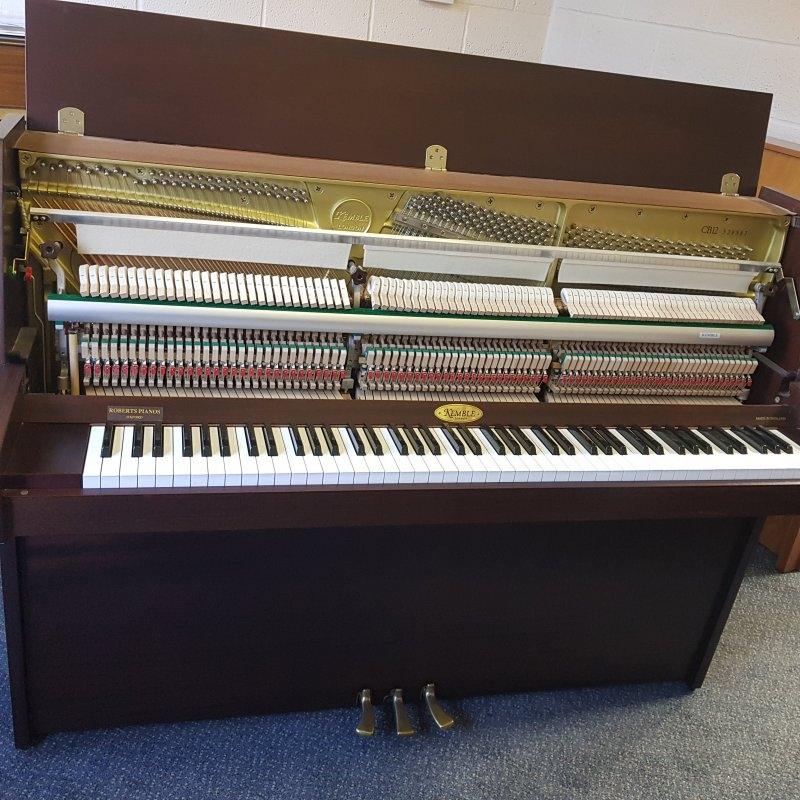 Kemble Cambridge 3 pedal upright Piano in satin mahogany – Gallery image – Roberts Pianos Oxford