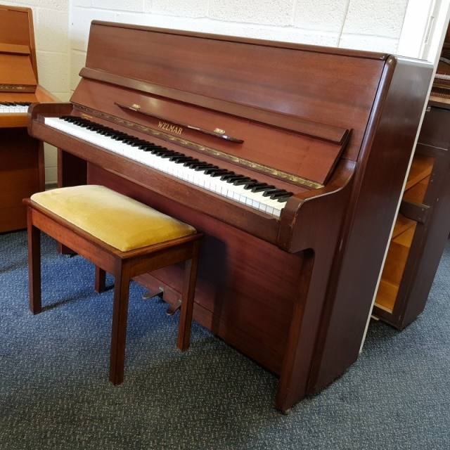 Welmar upright Piano in mahogany – Inventory thumbnail – Roberts Pianos Oxford