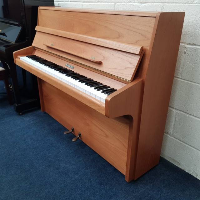 Knight K10 upright Piano in teak – Inventory thumbnail – Roberts Pianos Oxford