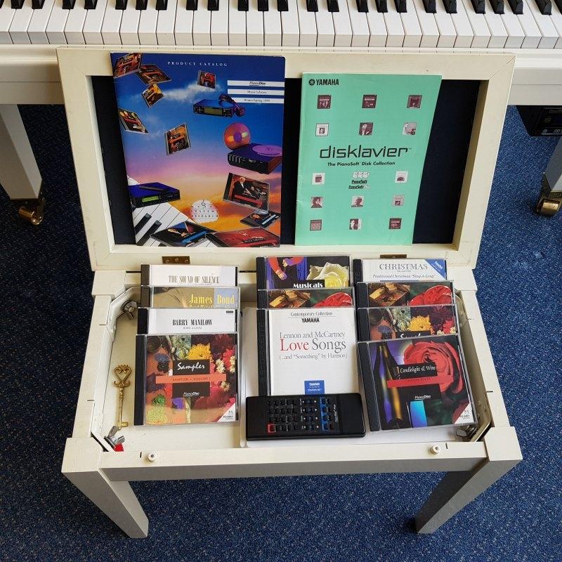 Schimmel with PianoDisk grand Piano in white – Gallery image – Roberts Pianos Oxford