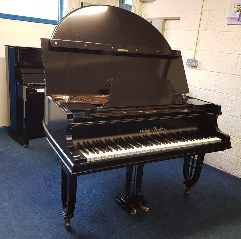 Gebruder Knake 145cm grand Piano in black – Gallery image – Roberts Pianos Oxford