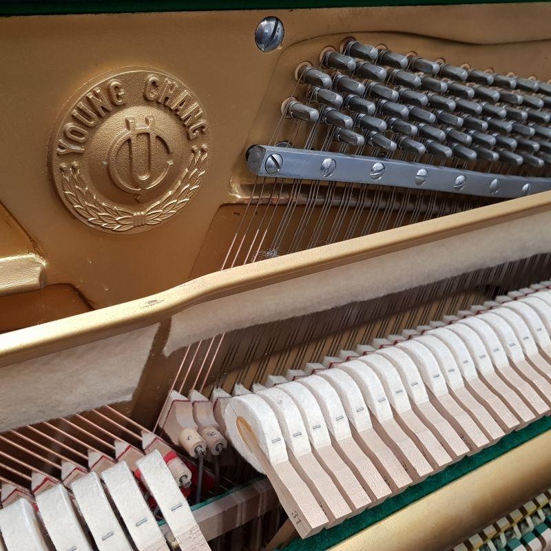 Young Chang upright Piano in black – Gallery image – Roberts Pianos Oxford