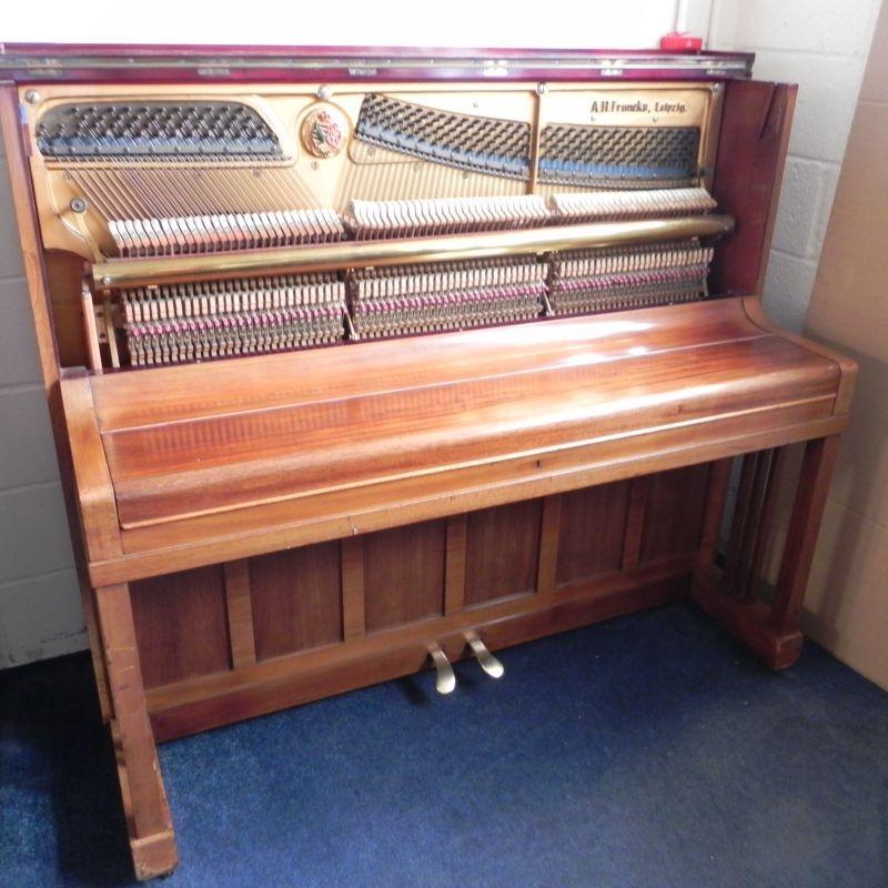 Francke A.H. 132 upright Piano in mahogany with inlay – Gallery image – Roberts Pianos Oxford