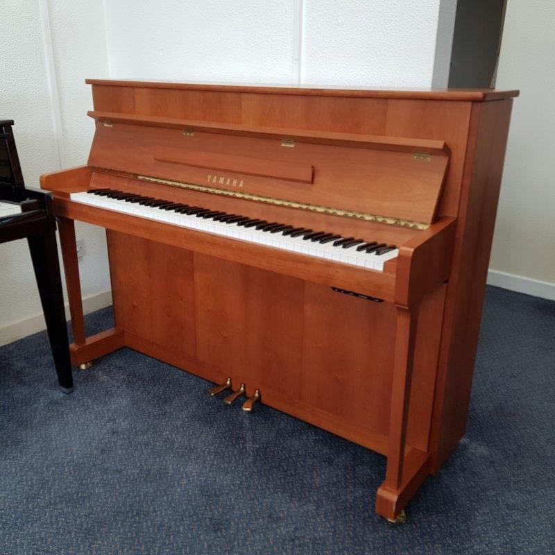 Yamaha P112 NTS upright Piano in Cherry satin – Gallery image – Roberts Pianos Oxford