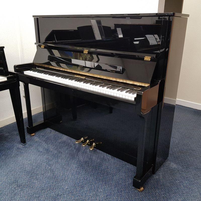 Hoffmann Bechstein T128 upright Piano in bright black – Gallery image – Roberts Pianos Oxford