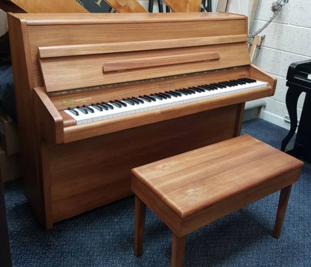 Knight K6 upright Piano in satin light rosewood – Inventory thumbnail – Roberts Pianos Oxford