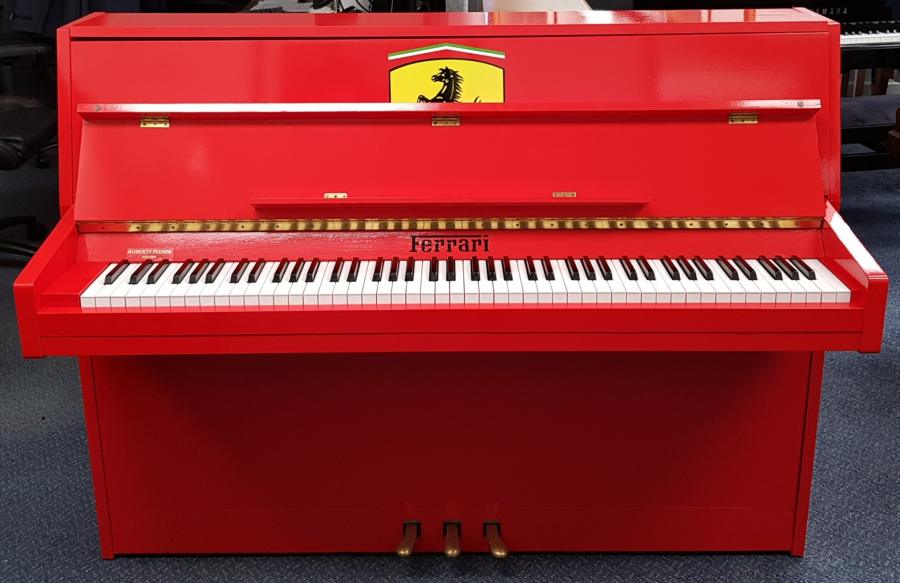 Ferrari Red 107cm upright Piano in Ferrari red – Gallery image – Roberts Pianos Oxford