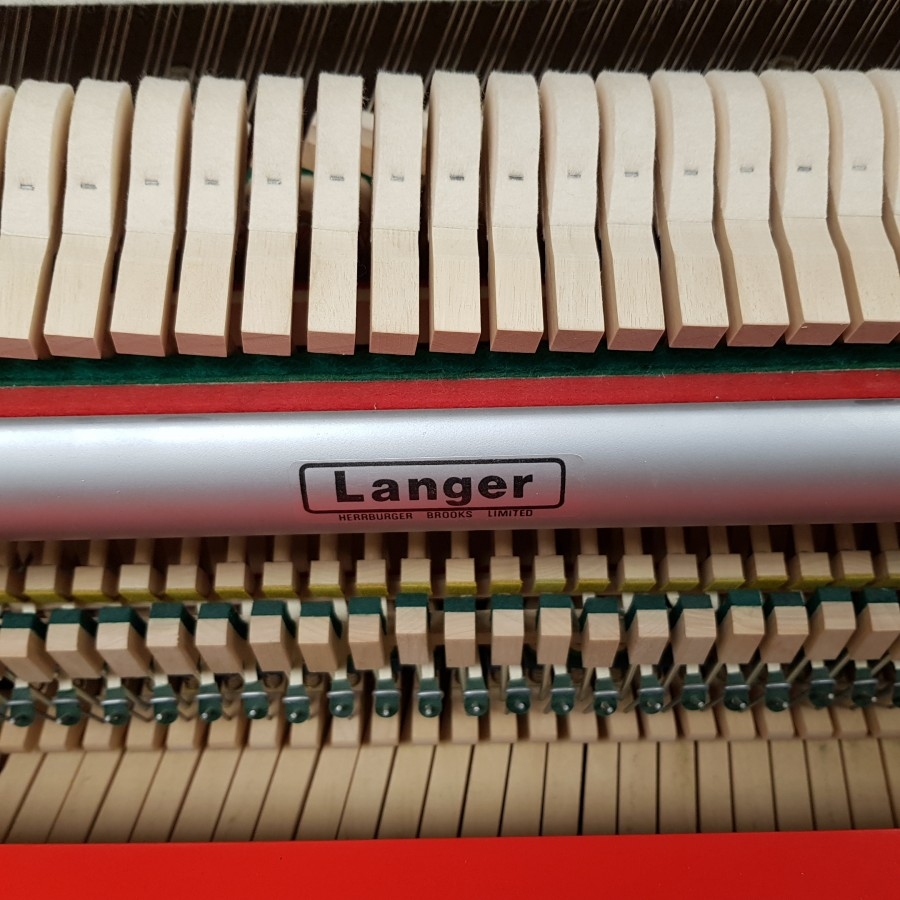 Ferrari Red 107cm upright Piano in Ferrari red – Gallery image – Roberts Pianos Oxford