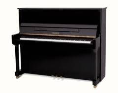 Feurich 122 upright Piano in Black – Inventory thumbnail – Roberts Pianos Oxford