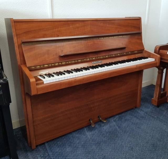 Knight K10 upright Piano in Walnut matt polyester – Inventory thumbnail – Roberts Pianos Oxford