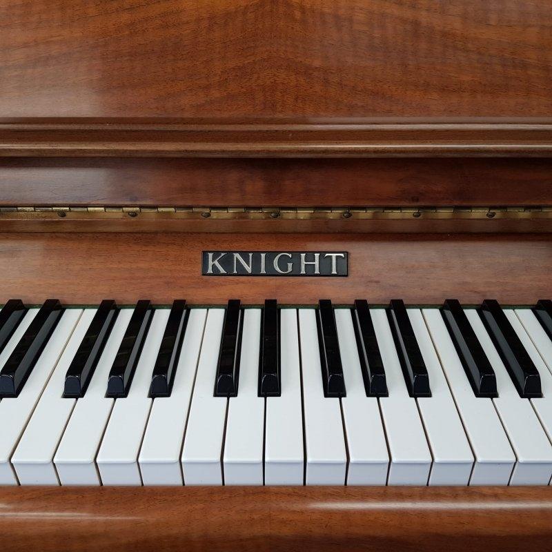 Knight K10 upright Piano in Walnut matt polyester – Gallery image – Roberts Pianos Oxford