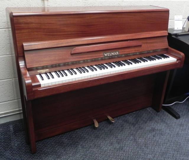 Welmar upright Piano in Mahogany – Inventory thumbnail – Roberts Pianos Oxford