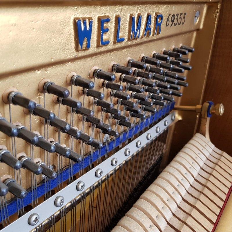 Welmar upright Piano in Teak – Gallery image – Roberts Pianos Oxford