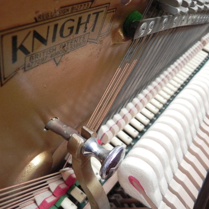Knight upright Piano in bright mahogany – Gallery image – Roberts Pianos Oxford