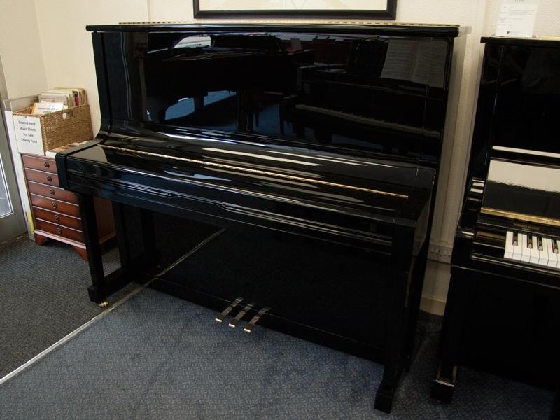 Feurich 133 upright Piano in Black – Gallery image – Roberts Pianos Oxford