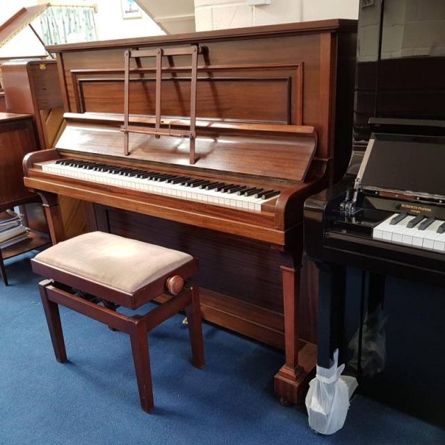 John Strohmenger upright Piano in Mahogany – Inventory thumbnail – Roberts Pianos Oxford