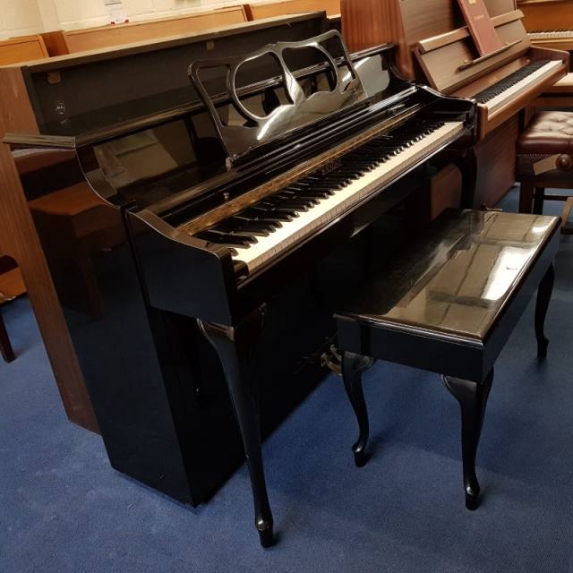 Knight K I5 upright Piano in black polyester – Inventory thumbnail – Roberts Pianos Oxford