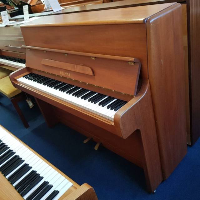 Welmar A2W upright Piano in teak – Inventory thumbnail – Roberts Pianos Oxford